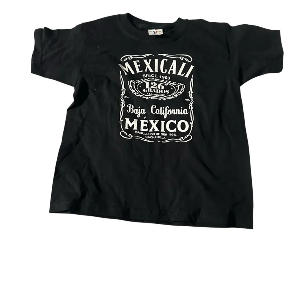 Black Short Sleeve Tee with Mexicali Graphic